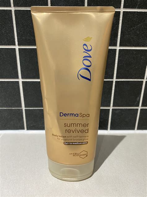 dove moisturising cream with tan.